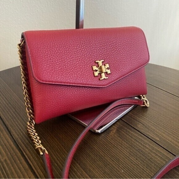 New Tory Burch KIRA PEBBLED CHAIN WALLET crossbody bag - Picture 1 of 11